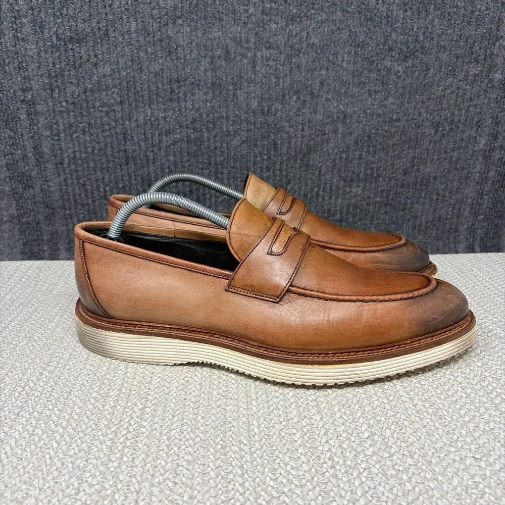 Johnston & Murphy Jameson Leather Penny Loafers Brown Slip On Men’s 11